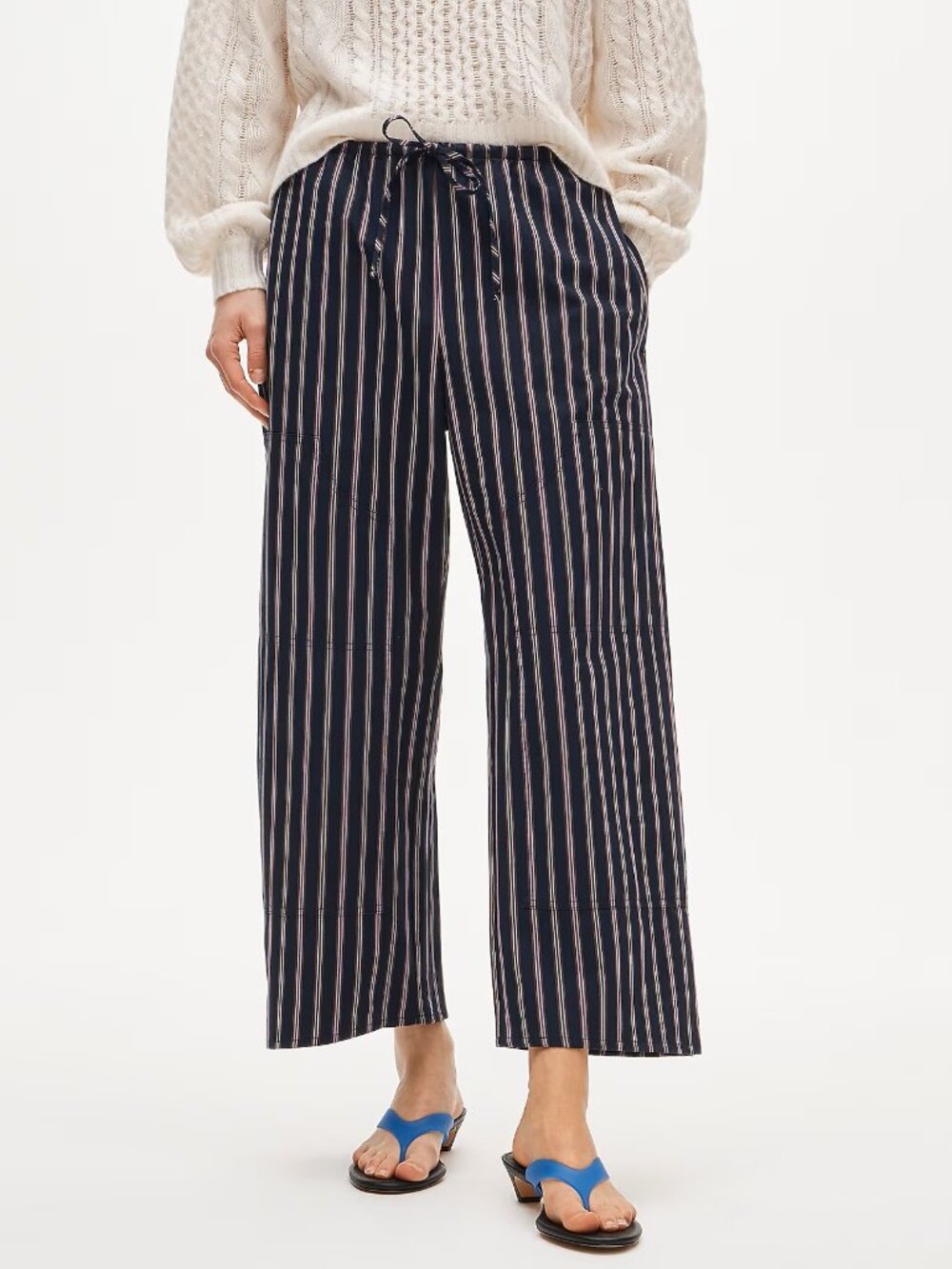 JCrew Tall Luna Pant in Striped Cotton Poplin